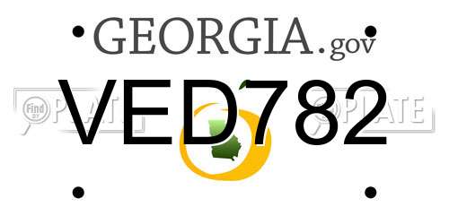 VED782 Georgia License Plate