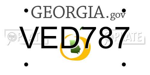 VED787 Georgia License Plate