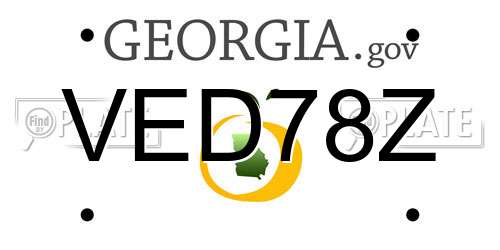 VED78Z Georgia License Plate