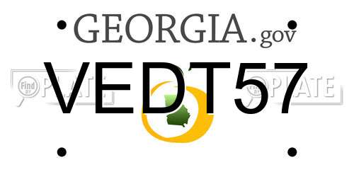 VEDT57 Georgia License Plate