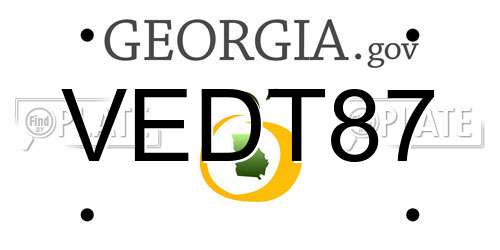 VEDT87 Georgia License Plate