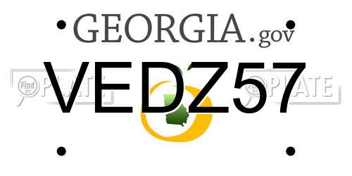 VEDZ57 Georgia License Plate