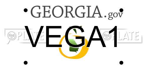 VEGA1 Georgia License Plate