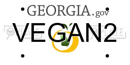 VEGAN2 Georgia License Plate
