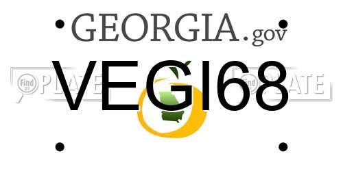 VEGI68 Georgia License Plate