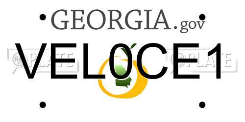 VEL0CE1 Georgia License Plate