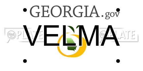 VELMA Georgia License Plate
