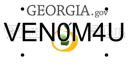 VEN0M4U Georgia License Plate