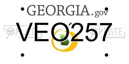 VEO257 Georgia License Plate