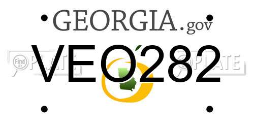 VEO282 Georgia License Plate