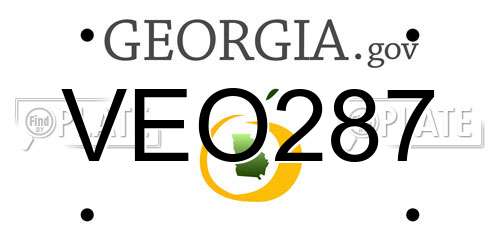 VEO287 Georgia License Plate