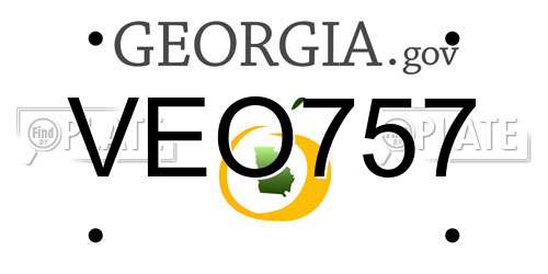 VEO757 Georgia License Plate