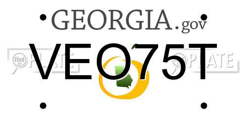 VEO75T Georgia License Plate