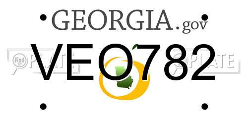 VEO782 Georgia License Plate