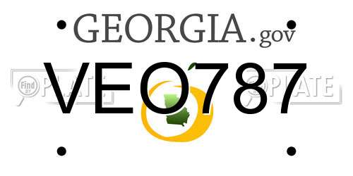 VEO787 Georgia License Plate