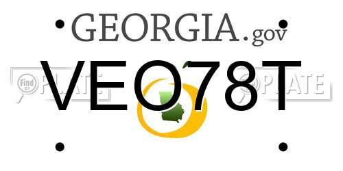 VEO78T Georgia License Plate