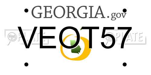 VEOT57 Georgia License Plate