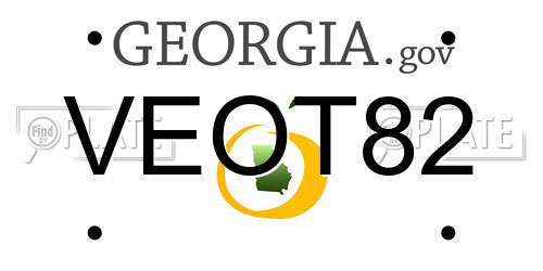 VEOT82 Georgia License Plate