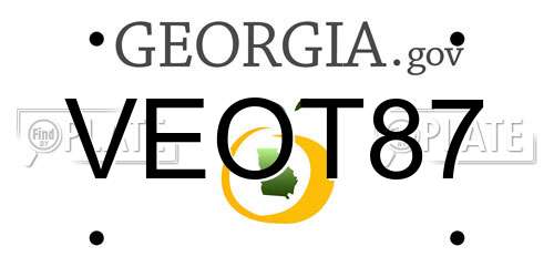 VEOT87 Georgia License Plate