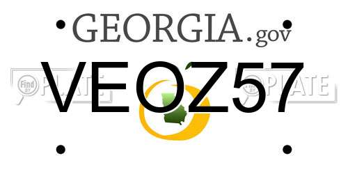 VEOZ57 Georgia License Plate