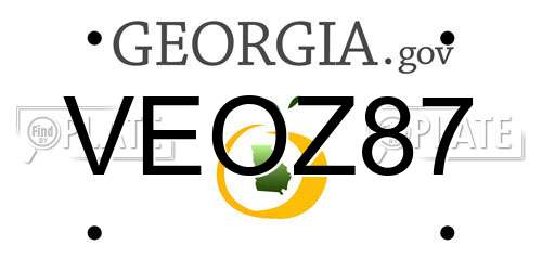 VEOZ87 Georgia License Plate