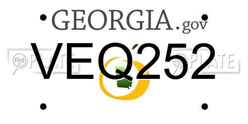 VEQ252 Georgia License Plate