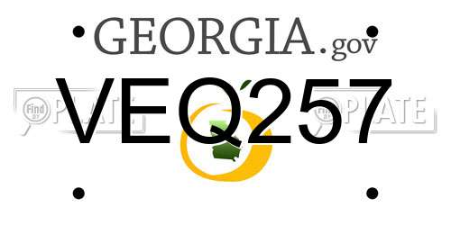 VEQ257 Georgia License Plate