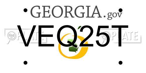 VEQ25T Georgia License Plate