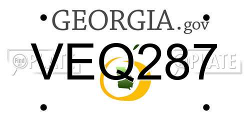 VEQ287 Georgia License Plate
