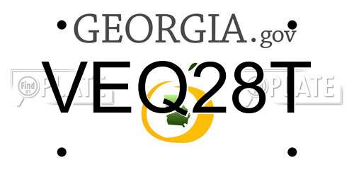 VEQ28T Georgia License Plate