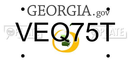 VEQ75T Georgia License Plate