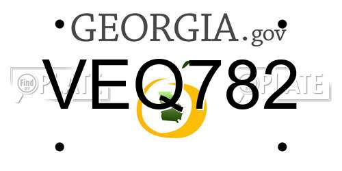VEQ782 Georgia License Plate
