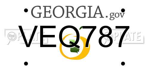 VEQ787 Georgia License Plate
