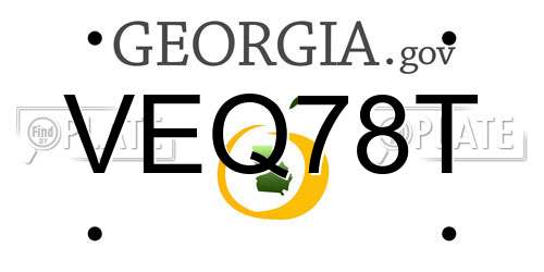 VEQ78T Georgia License Plate