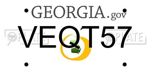 VEQT57 Georgia License Plate