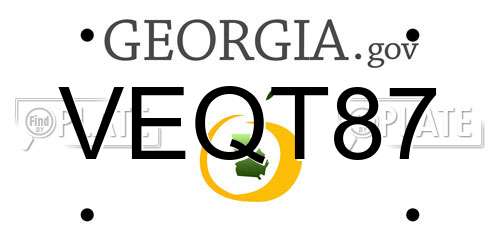 VEQT87 Georgia License Plate