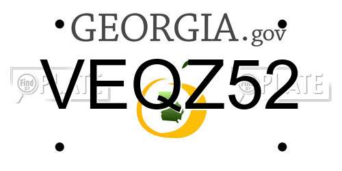 VEQZ52 Georgia License Plate