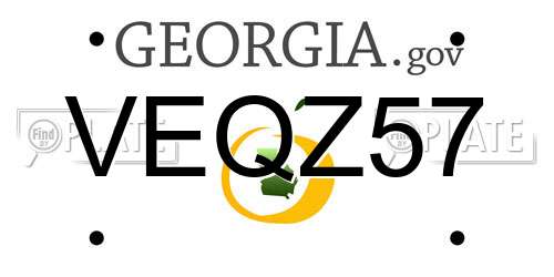 VEQZ57 Georgia License Plate