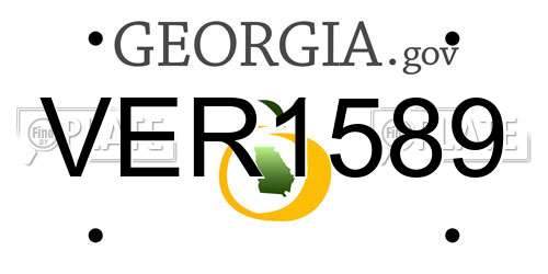 VER1589 Georgia License Plate