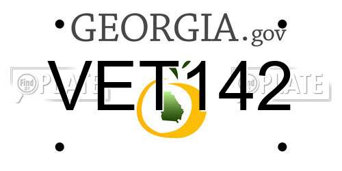 VET142 Georgia License Plate