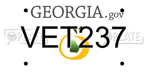 VET237 Georgia License Plate