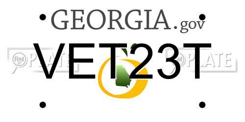 VET23T Georgia License Plate