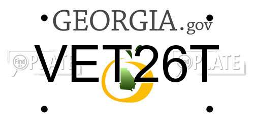 VET26T Georgia License Plate