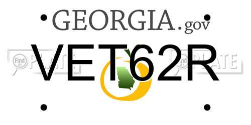 VET62R Georgia License Plate