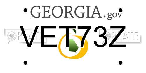 VET73Z Georgia License Plate