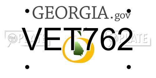 VET762 Georgia License Plate