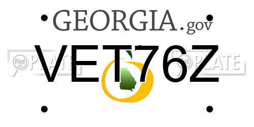 VET76Z Georgia License Plate