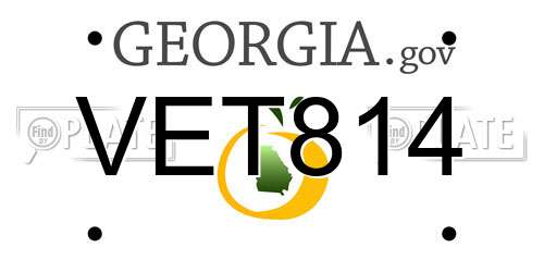 VET814 Georgia License Plate