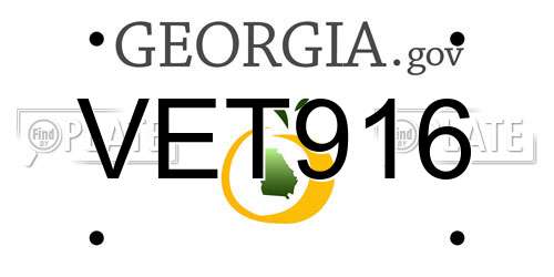 VET916 Georgia License Plate