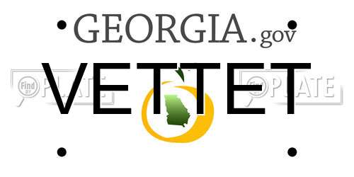 VETTET Georgia License Plate